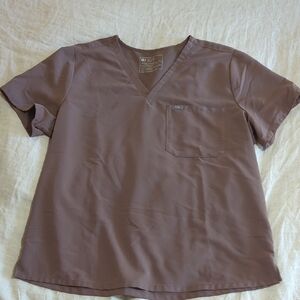 Figs Women's Cocoa V-Neck Top